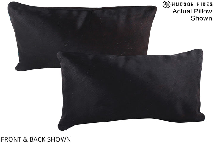 Solid Black 12"x22" Brazilian Cowhide Pillow #A15984 by Hudson Hides