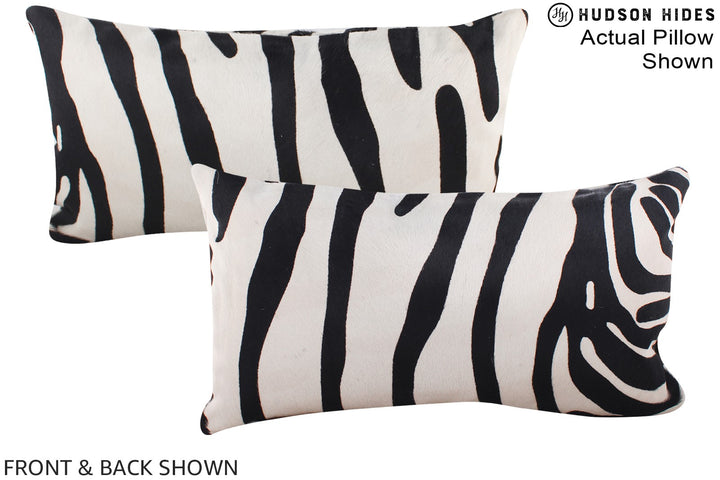 Zebra 12"x22" Brazilian Cowhide Pillow #A15988 by Hudson Hides