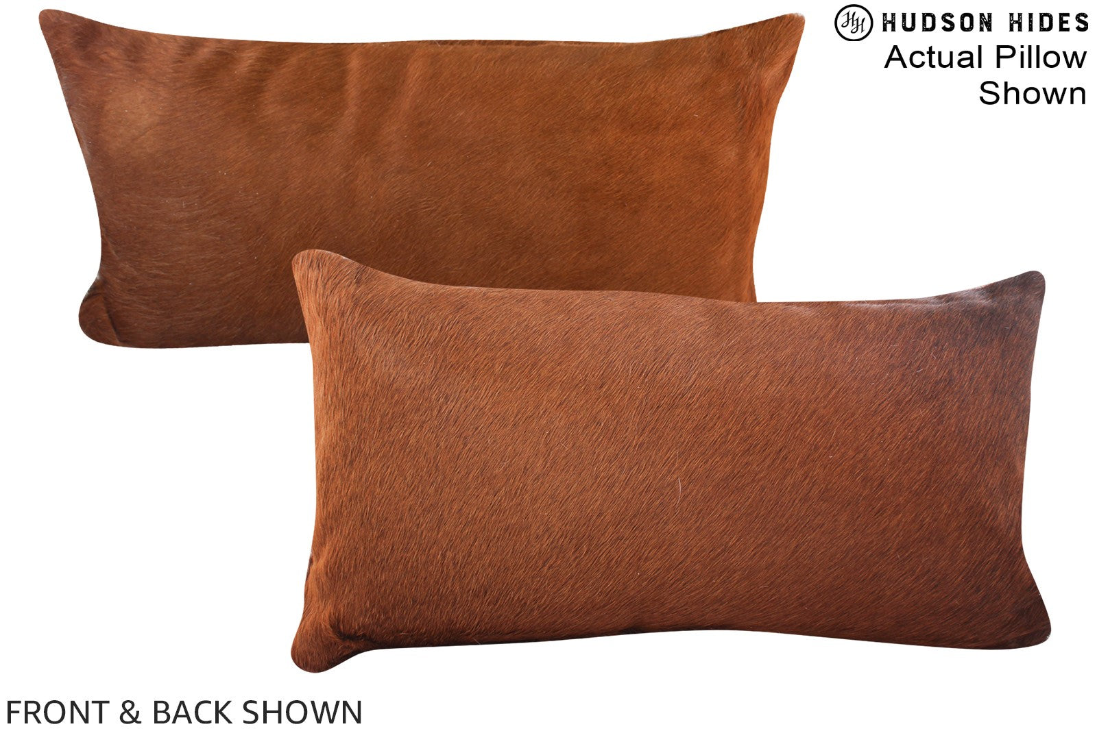 Solid Brown Cowhide Pillow #A15989