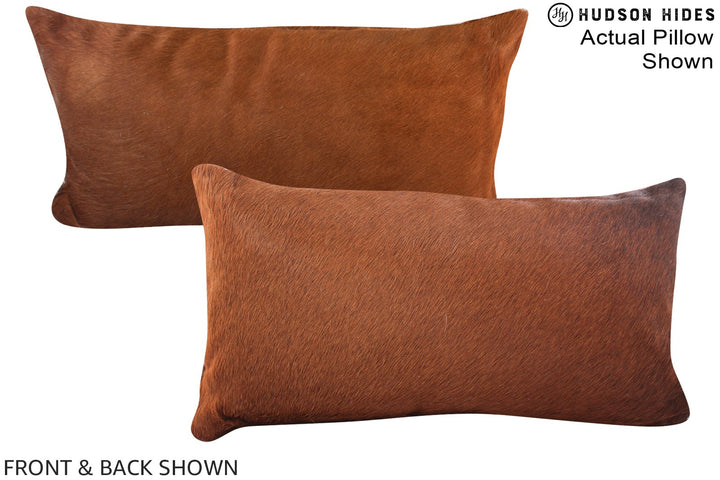 Solid Brown 12"x22" Brazilian Cowhide Pillow #A15989 by Hudson Hides