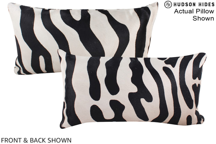 Zebra 12"x22" Brazilian Cowhide Pillow #A15991 by Hudson Hides