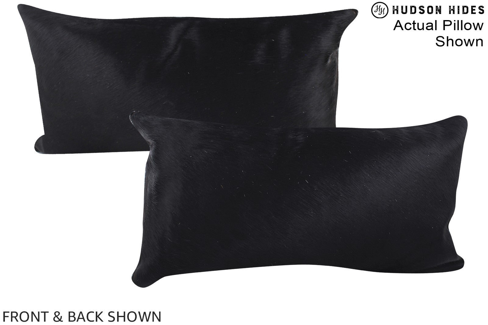 Solid Black Cowhide Pillow #A15998