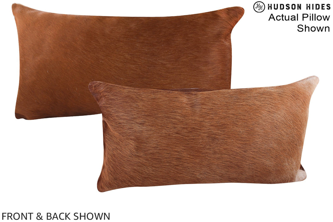 Solid Brown 12"x22" Brazilian Cowhide Pillow #A16003 by Hudson Hides