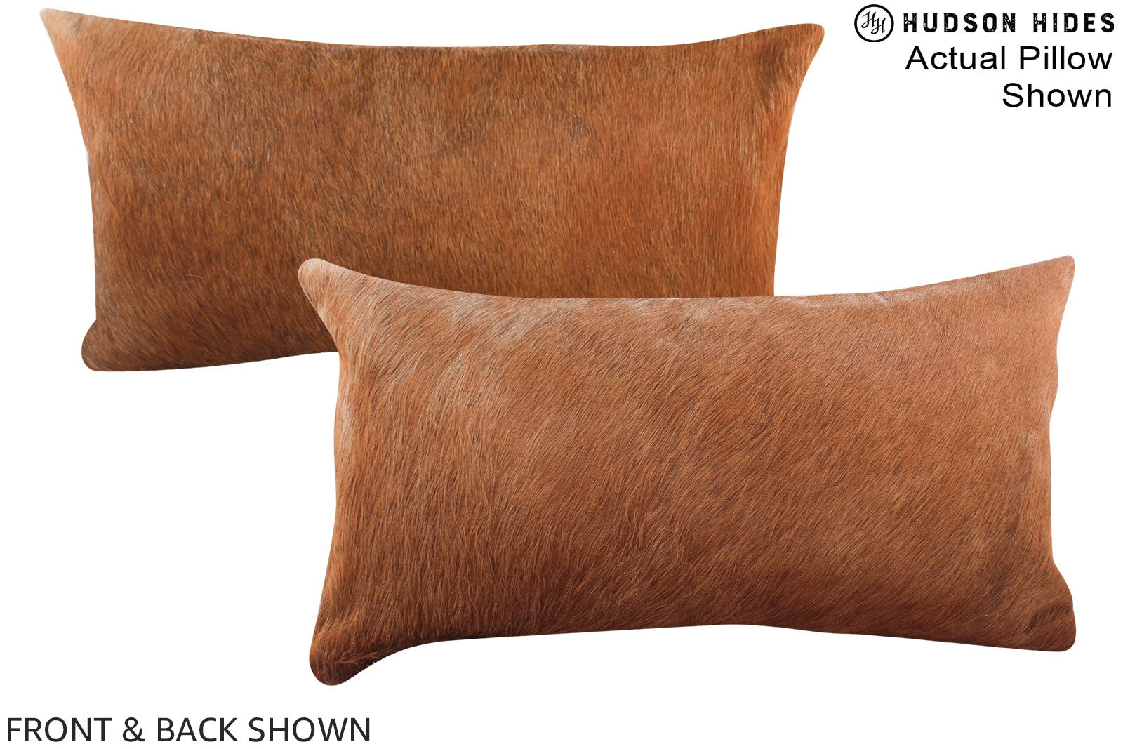 Solid Brown Cowhide Pillow #A16015
