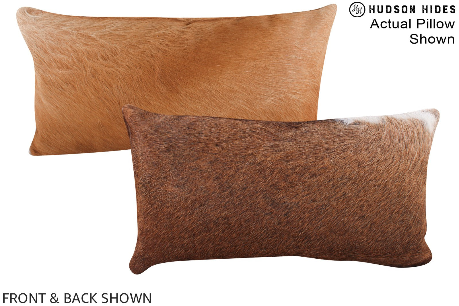Solid Brown Cowhide Pillow #A16021
