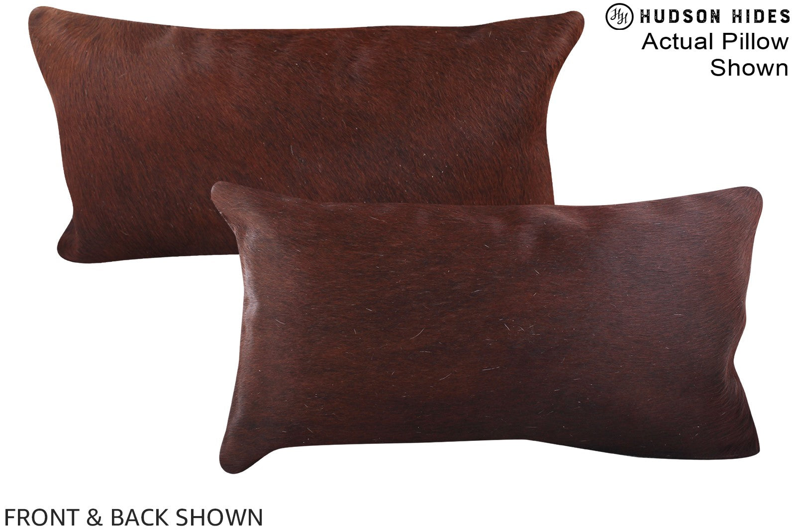 Solid Brown Cowhide Pillow #A16026