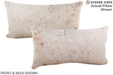 Ivory with Beige 12"x22" Brazilian Cowhide Pillow #A16027 by Hudson Hides