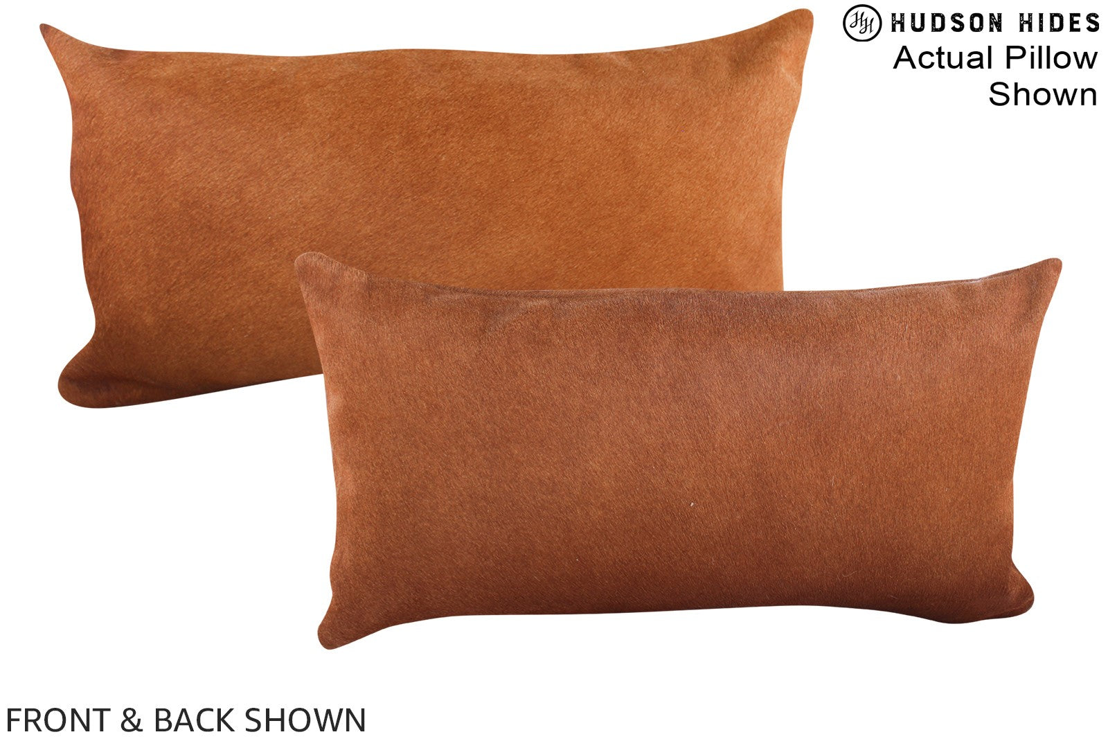 Solid Brown Cowhide Pillow #A16036
