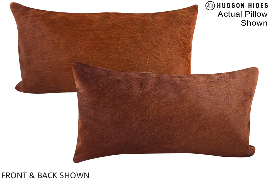 Solid Brown 12"x22" Brazilian Cowhide Pillow #A16041 by Hudson Hides