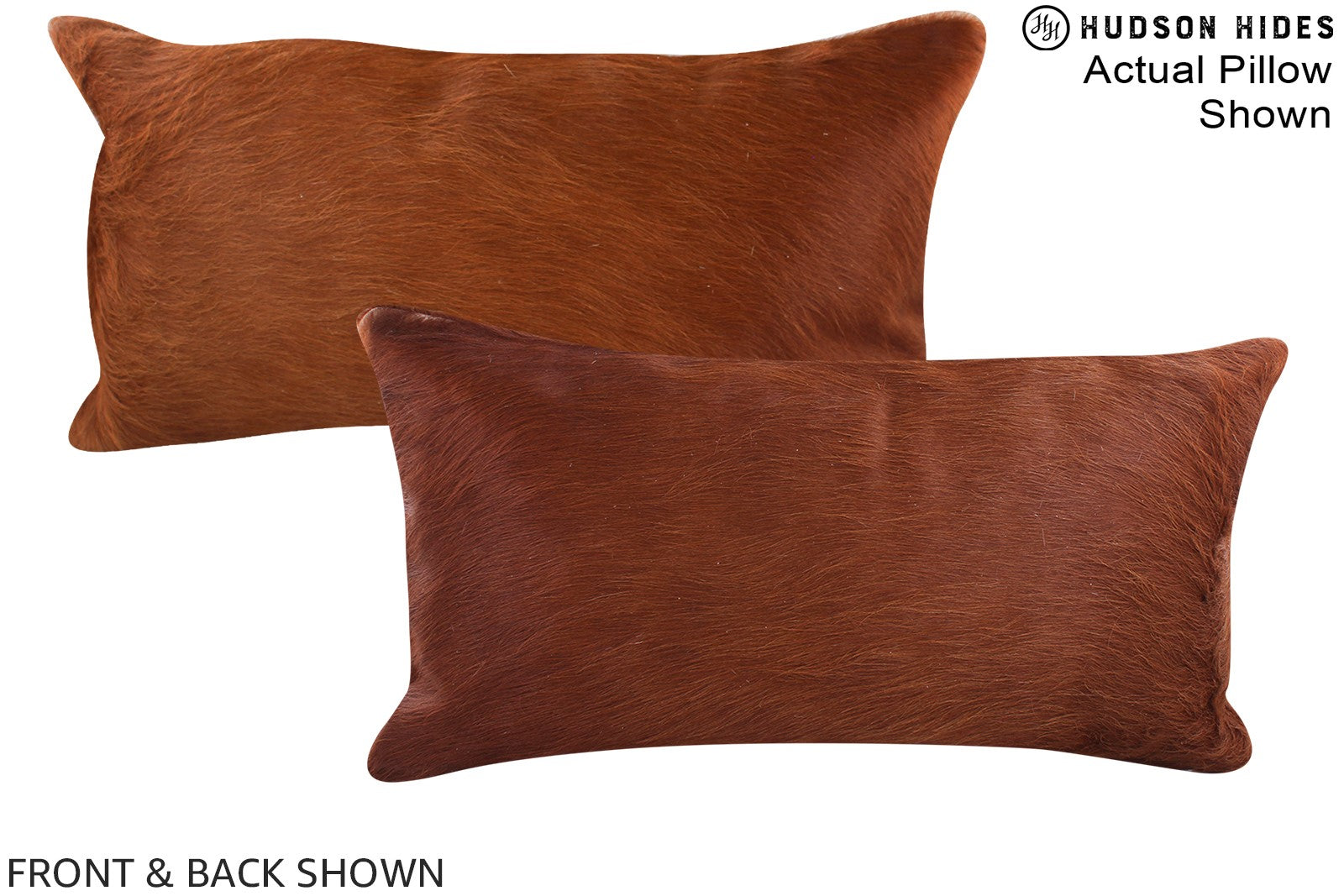 Solid Brown Cowhide Pillow #A16043