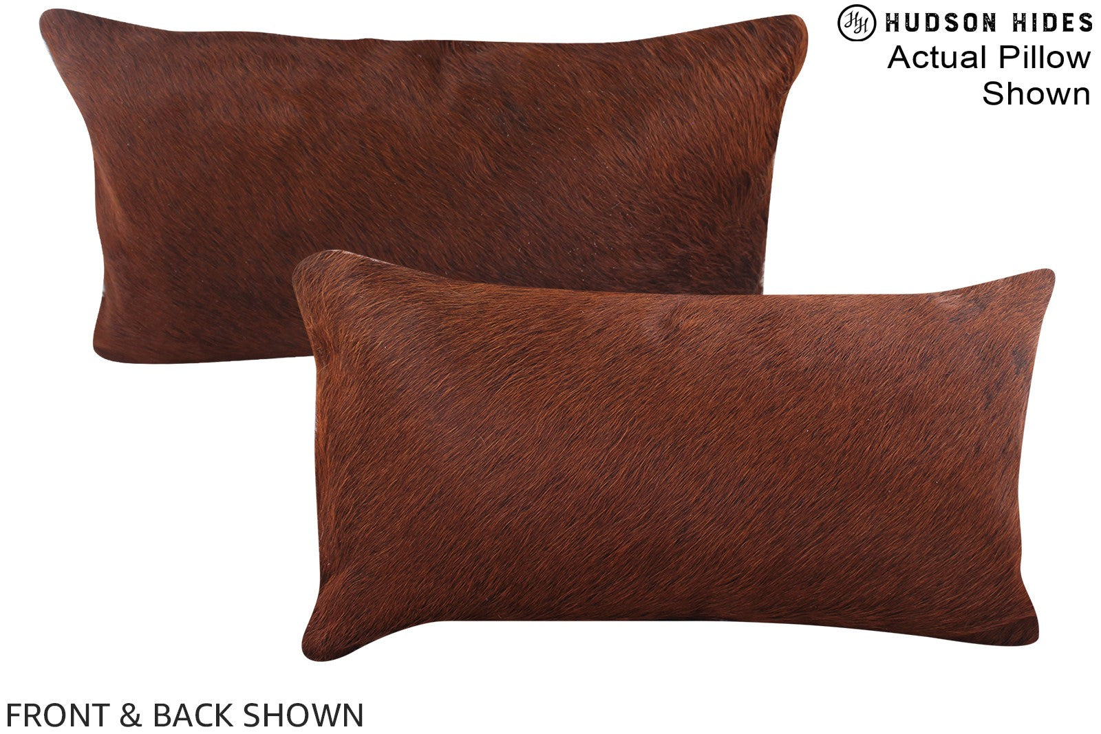 Solid Brown Cowhide Pillow #A16050