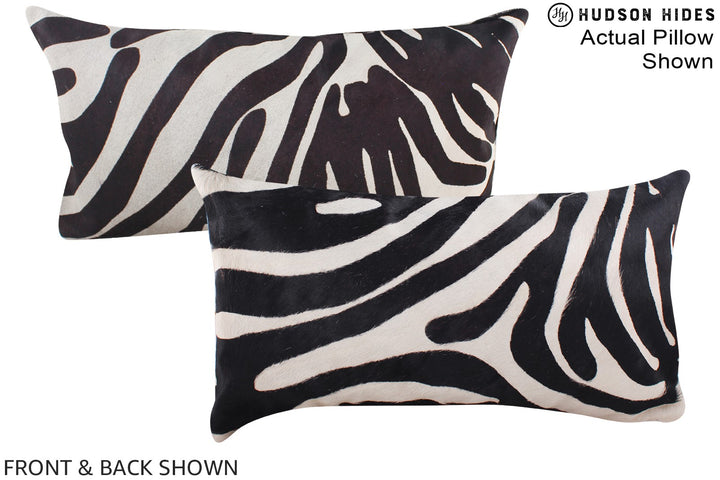 Zebra 12"x22" Brazilian Cowhide Pillow #A16052 by Hudson Hides