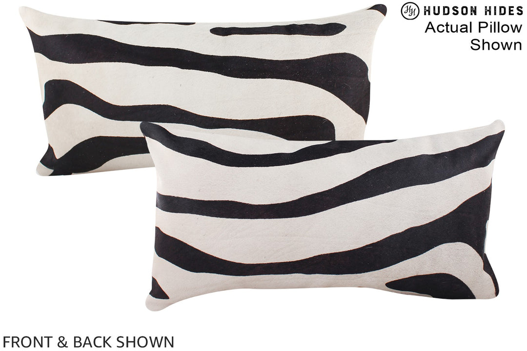 Zebra 12"x22" Brazilian Cowhide Pillow #A16064 by Hudson Hides