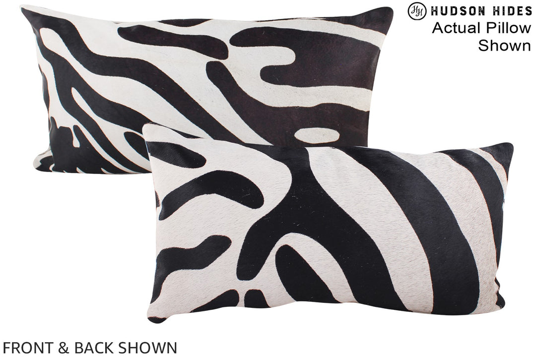 Zebra 12"x22" Brazilian Cowhide Pillow #A16084 by Hudson Hides