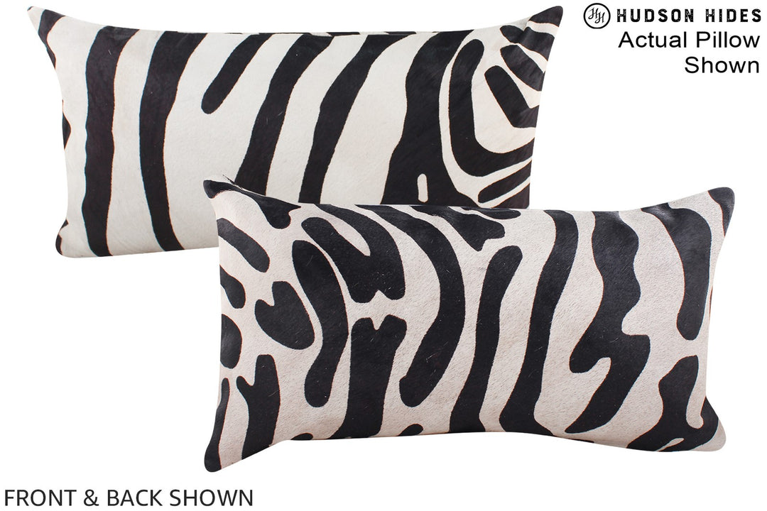 Zebra 12"x22" Brazilian Cowhide Pillow #A16086 by Hudson Hides