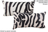Zebra 12"x22" Brazilian Cowhide Pillow #A16086 by Hudson Hides
