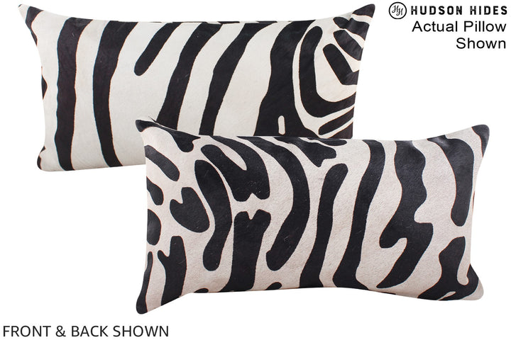 Zebra 12"x22" Brazilian Cowhide Pillow #A16086 by Hudson Hides