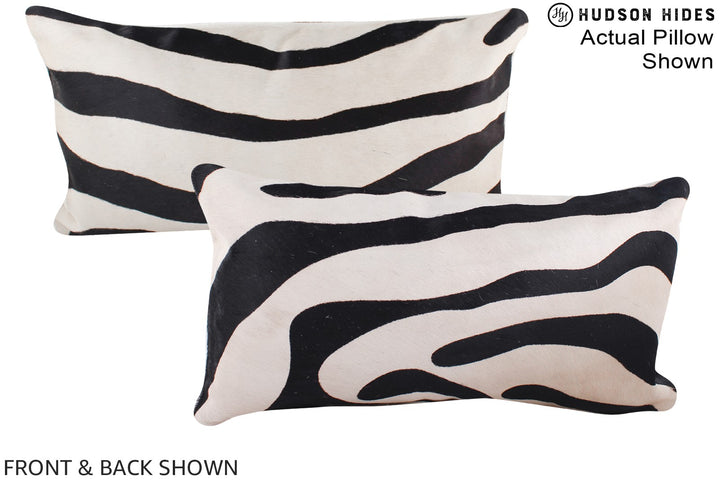 Zebra 12"x22" Brazilian Cowhide Pillow #A16089 by Hudson Hides