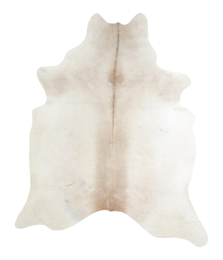 Ivory with Beige X-Large Brazilian Cowhide Rug 7'2"H x 5'10"W #A16105R by Hudson Hides