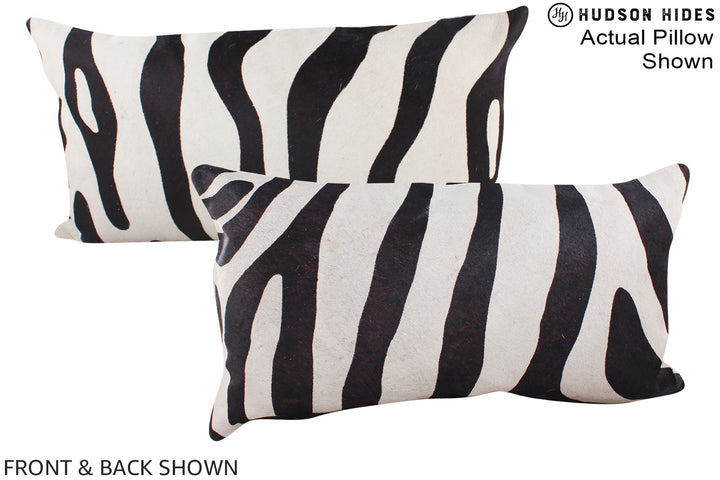 Zebra 12"x22" Brazilian Cowhide Pillow #A16109 by Hudson Hides