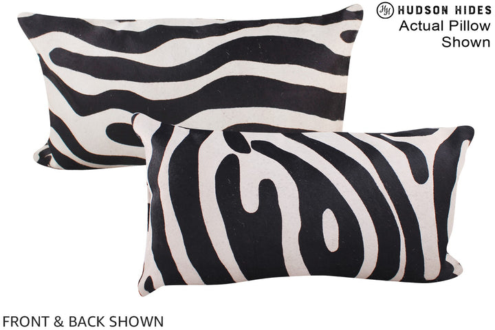 Zebra 12"x22" Brazilian Cowhide Pillow #A16127 by Hudson Hides