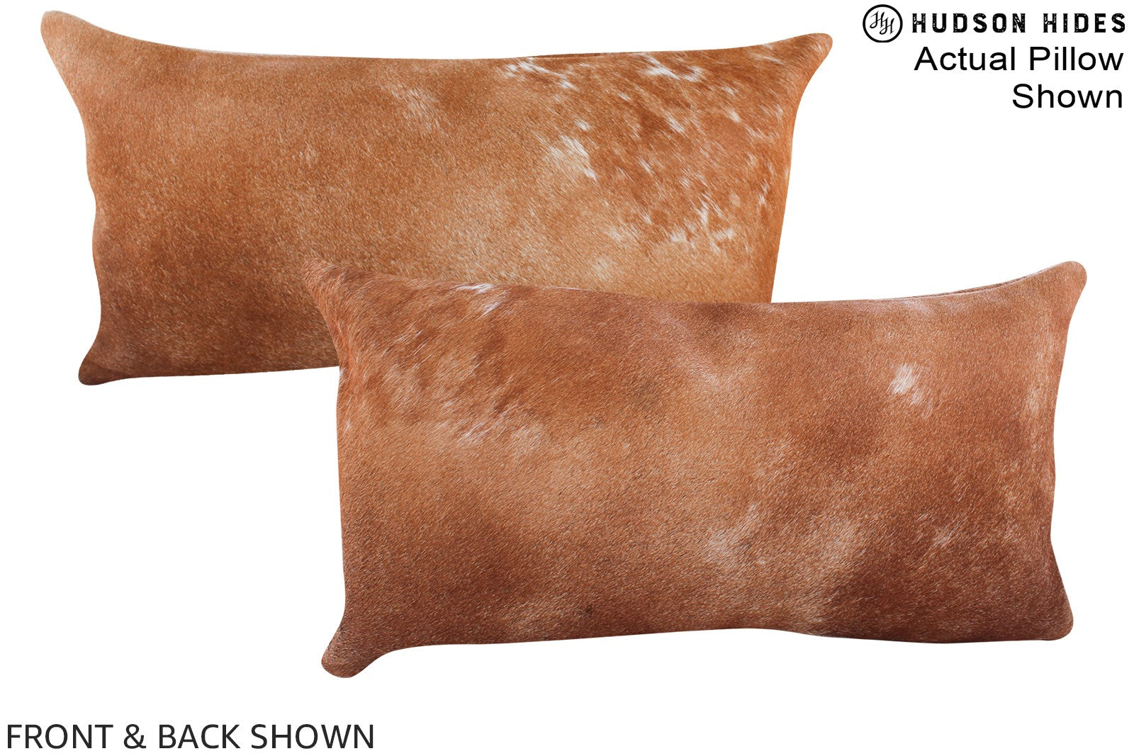Solid Brown Cowhide Pillow #A16140
