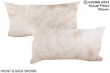 Ivory with Beige 12"x22" Brazilian Cowhide Pillow #A16154 by Hudson Hides