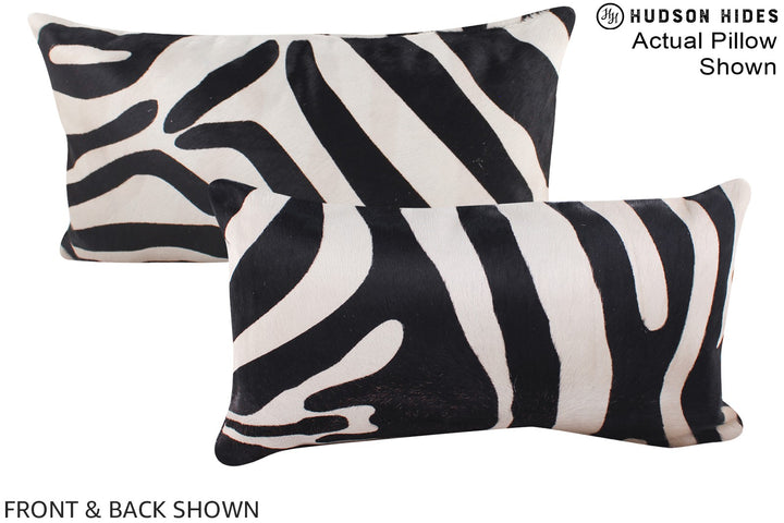 Zebra 12"x22" Brazilian Cowhide Pillow #A16164 by Hudson Hides