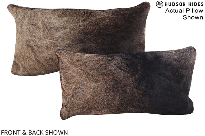 Grey with Beige 12"x22" Brazilian Cowhide Pillow #A16166 by Hudson Hides