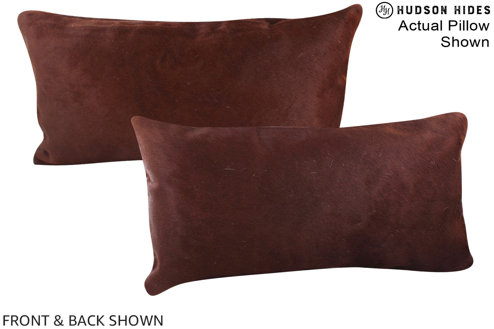 Solid Brown Cowhide Pillow #A16170