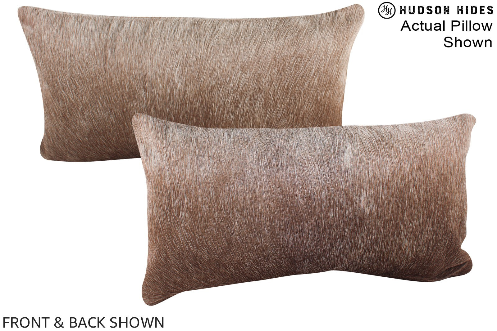 Grey with Beige Cowhide Pillow #A16175