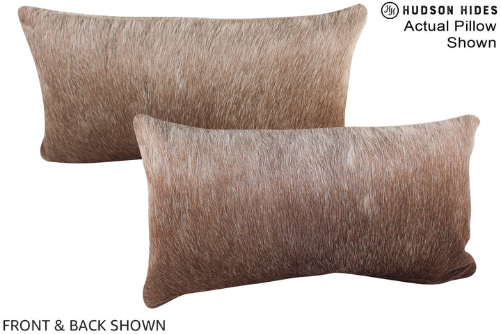 Grey with Beige 12"x22" Brazilian Cowhide Pillow #A16175 by Hudson Hides