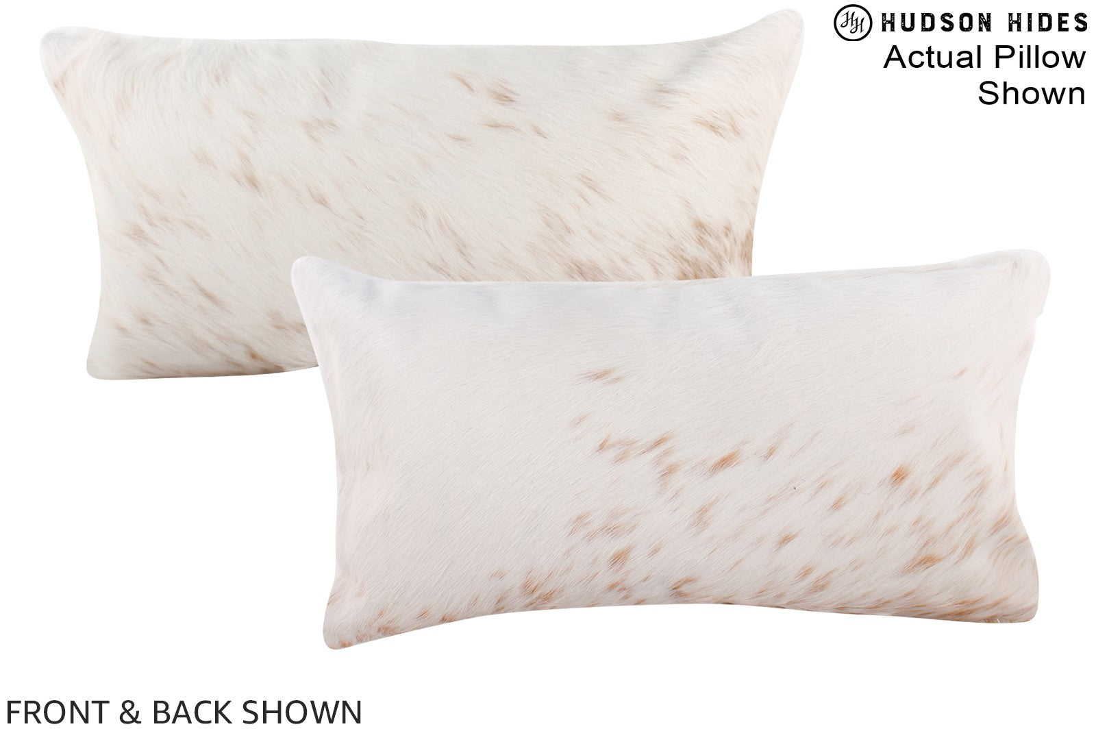 Beige and White Cowhide Pillow #A16186