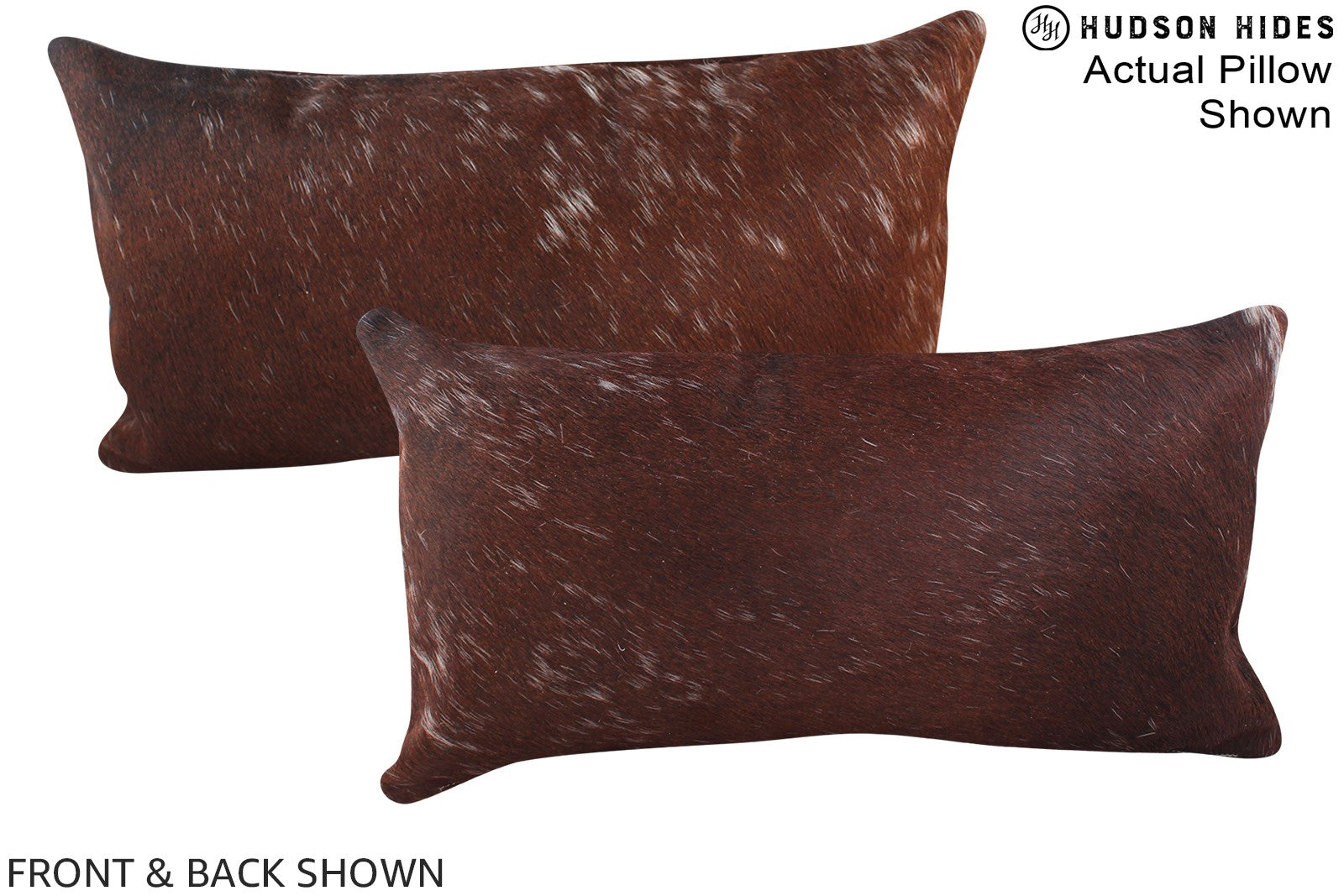 Solid Brown Cowhide Pillow #A16195
