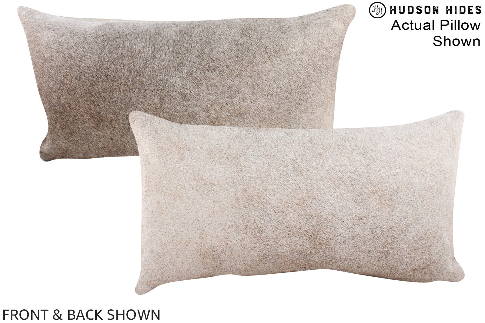 Grey with Beige Cowhide Pillow #A16203
