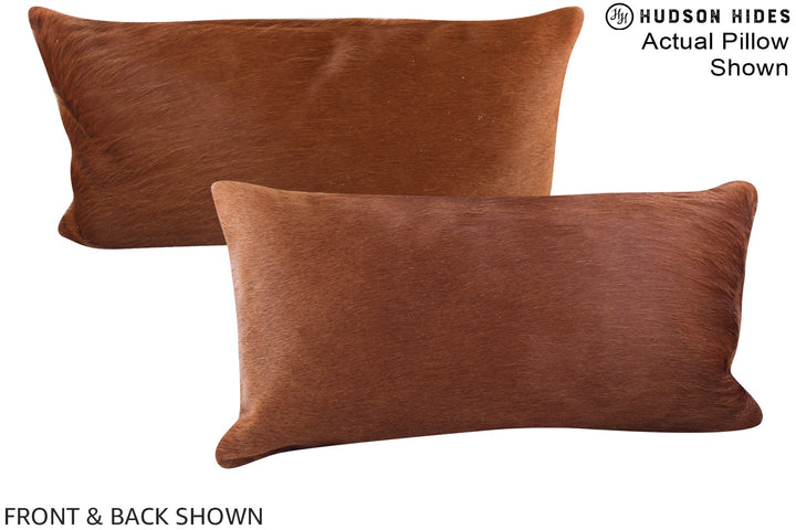 Solid Brown 12"x22" Brazilian Cowhide Pillow #A16205 by Hudson Hides