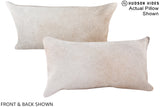 Grey with Beige 12"x22" Brazilian Cowhide Pillow #A16216 by Hudson Hides