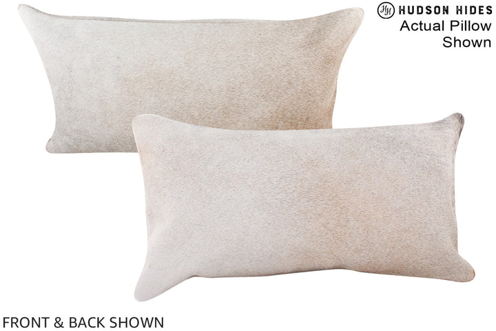 Grey with Beige 12"x22" Brazilian Cowhide Pillow #A16216 by Hudson Hides