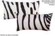 Zebra 12"x22" Brazilian Cowhide Pillow #A16229 by Hudson Hides