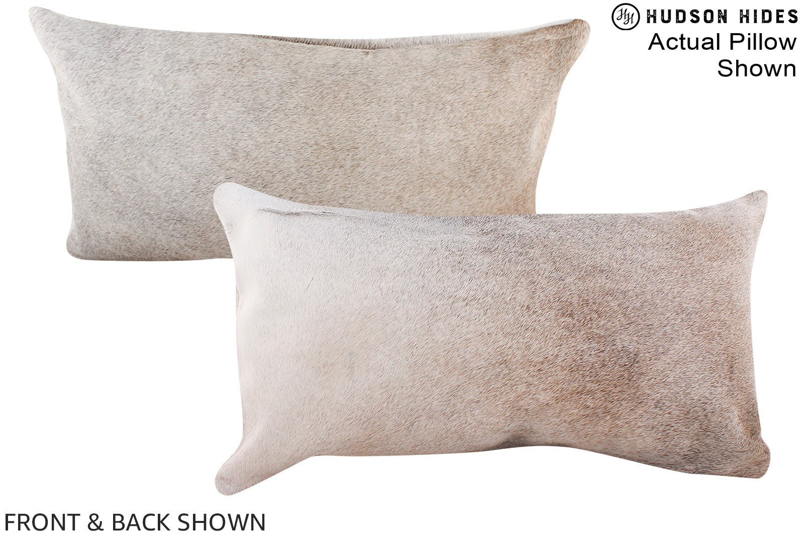 Grey with Beige Cowhide Pillow #A16238