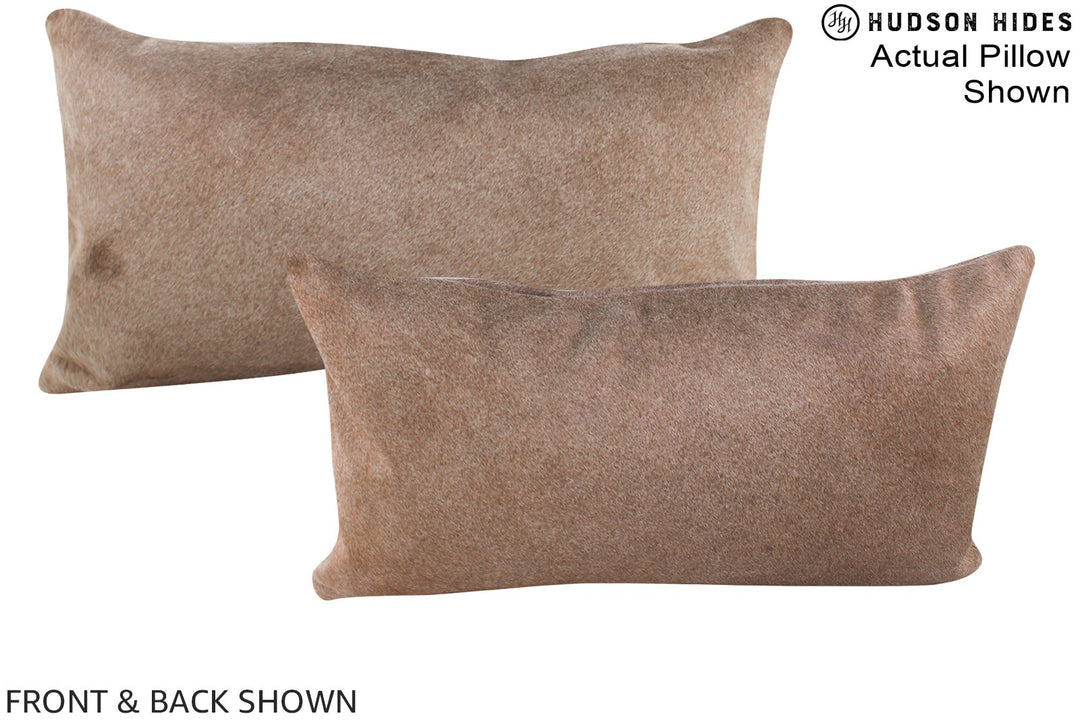 Grey with Beige 12"x22" Brazilian Cowhide Pillow #A16243 by Hudson Hid