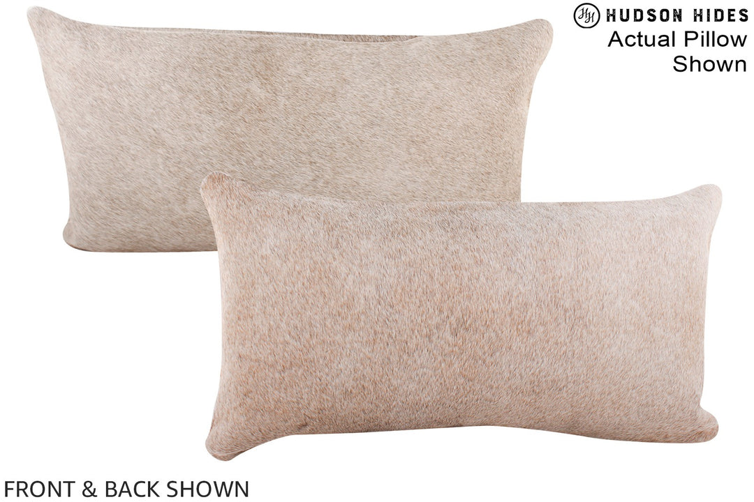 Grey with Beige 12"x22" Brazilian Cowhide Pillow #A16247 by Hudson Hid