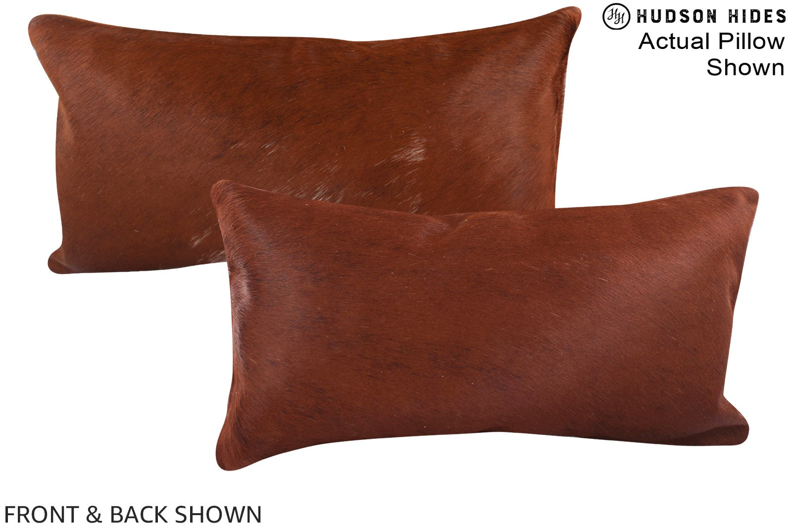 Solid Brown Cowhide Pillow #A16253