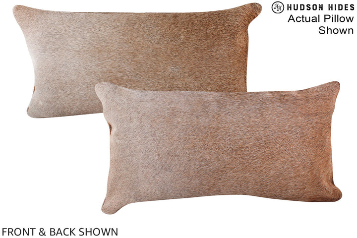 Grey with Beige 12"x22" Brazilian Cowhide Pillow #A16257 by Hudson Hides