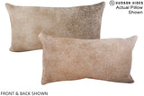 Grey with Beige 12"x22" Brazilian Cowhide Pillow #A16259 by Hudson Hides