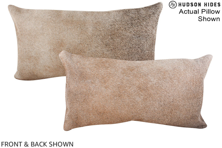 Grey with Beige 12"x22" Brazilian Cowhide Pillow #A16259 by Hudson Hides
