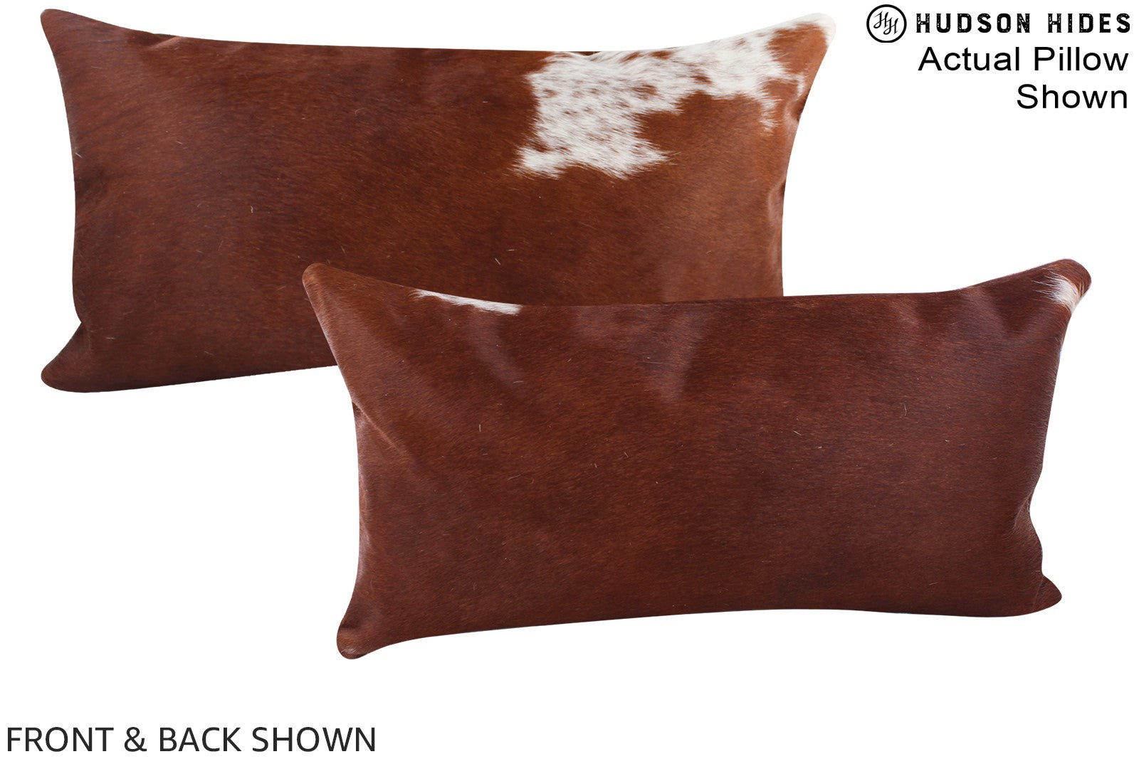 Brown and White Cowhide Pillow #A16277