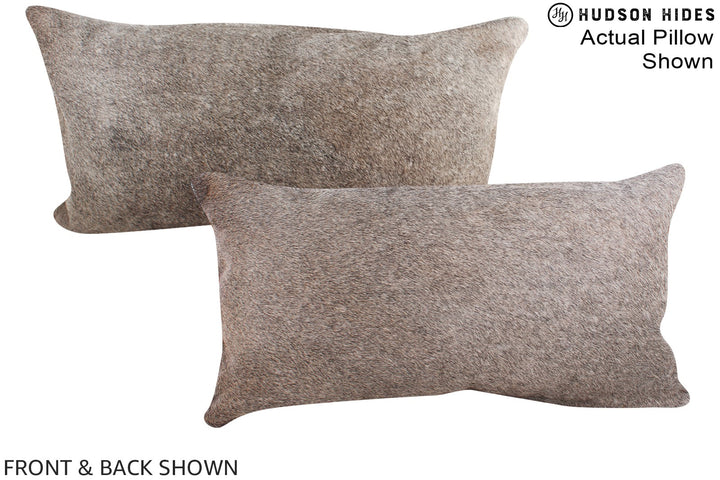 Grey with Beige 12"x22" Brazilian Cowhide Pillow #A16283 by Hudson Hides
