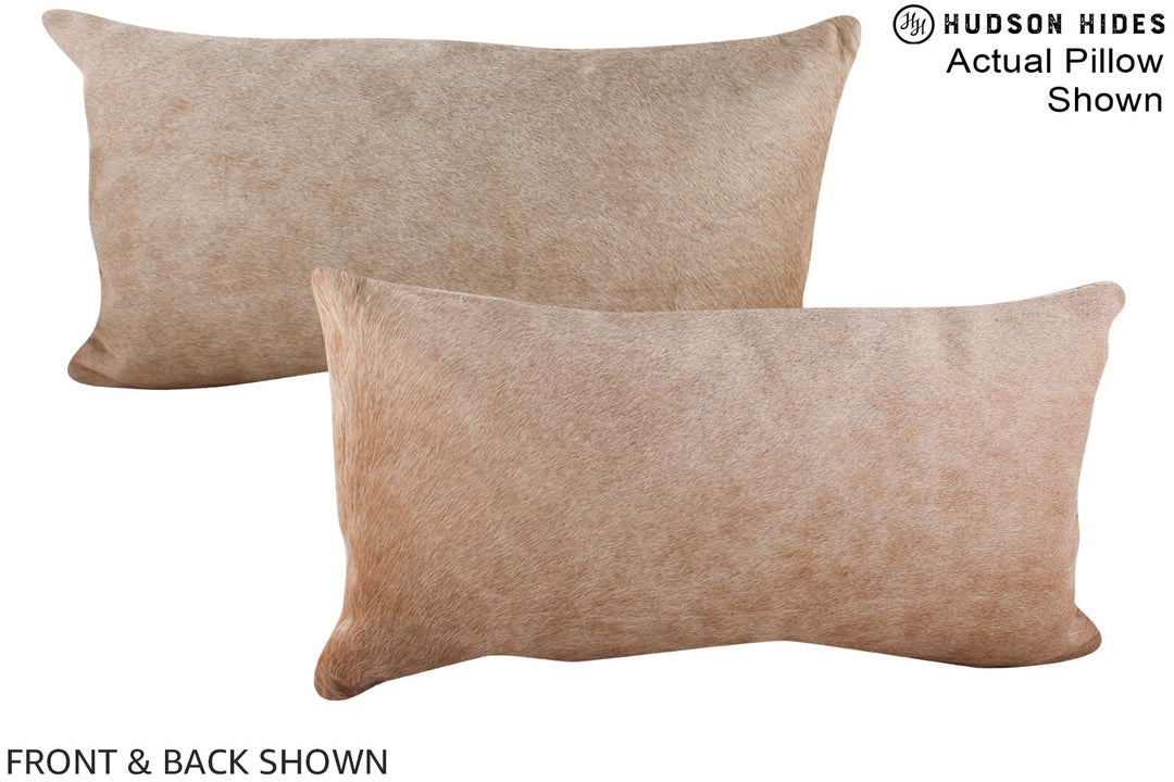 Grey with Beige 12"x22" Brazilian Cowhide Pillow #A16284 by Hudson Hid
