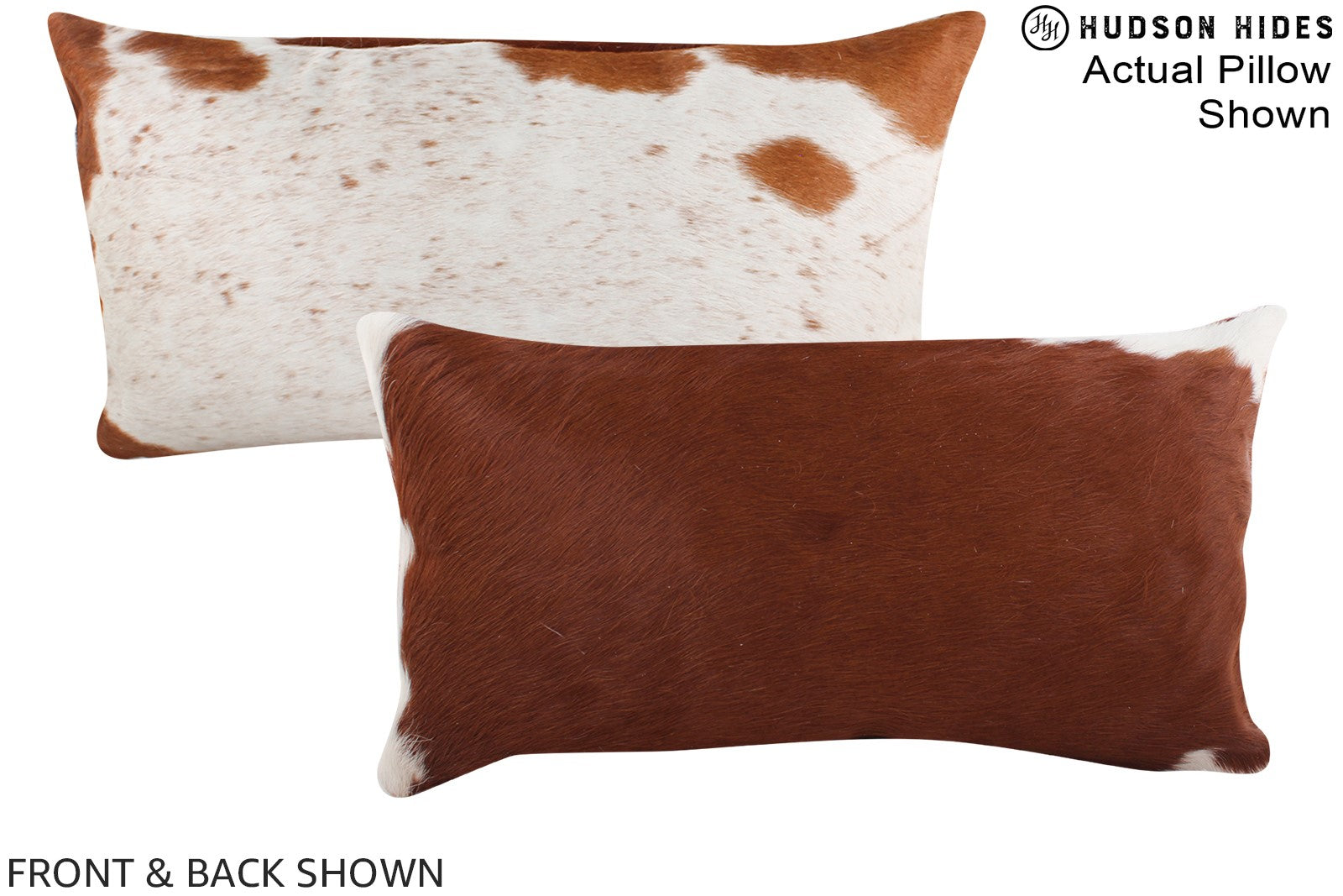 Brown and White Cowhide Pillow #A16299